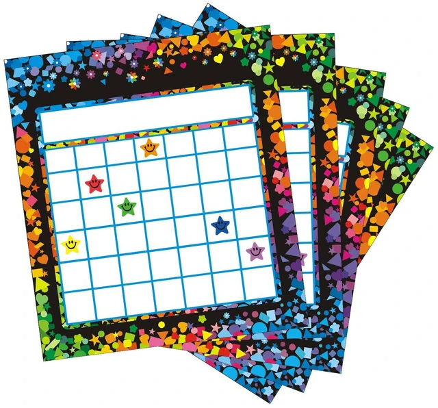 Alt view image 3 of 7 - 100 Pack Incentive Reward Chart for Students, 2 Designs Incentive Behavior Chart with 2400 Star Stickers Students Chore Sticker Chart at Home