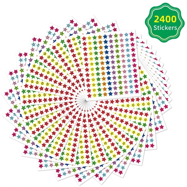 Alt view image 7 of 7 - 100 Pack Incentive Reward Chart for Students, 2 Designs Incentive Behavior Chart with 2400 Star Stickers Students Chore Sticker Chart at Home