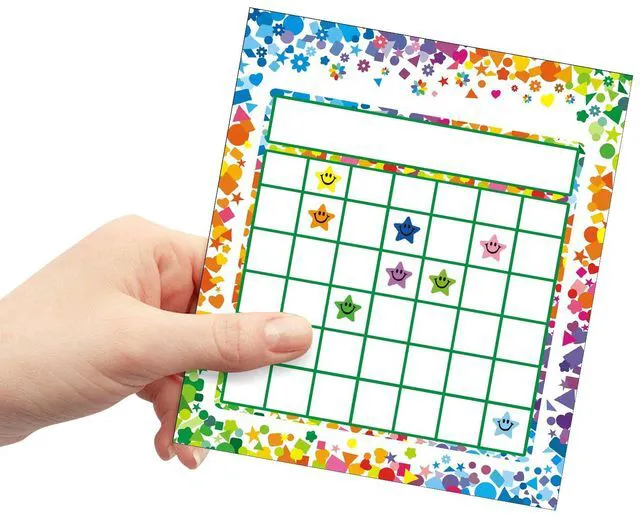 Alt view image 6 of 7 - 100 Pack Incentive Reward Chart for Students, 2 Designs Incentive Behavior Chart with 2400 Star Stickers Students Chore Sticker Chart at Home