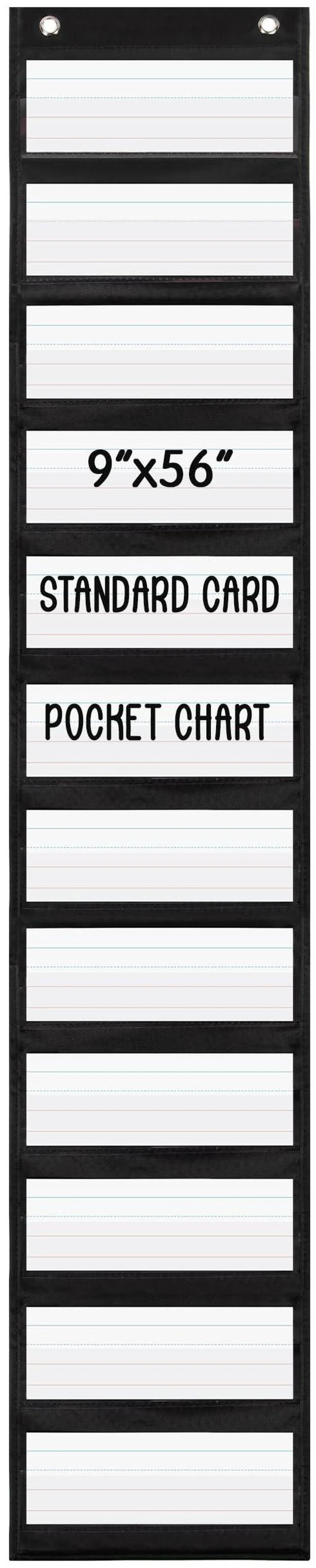 Alt view image 3 of 7 - Sentence Strip Pocket Chart, 9" Wide x 56" Tall, Black Pocket Chart For Dry Erase Sentence Strips, Easy to Use & Hang, Reusable, For Classrooms, Home & Office