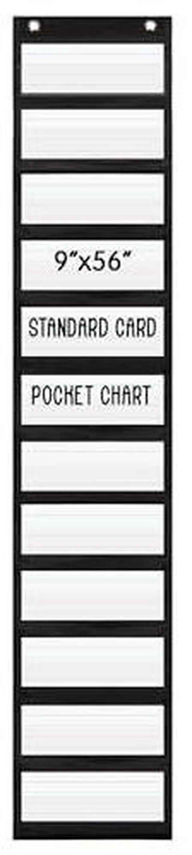 Alt view image 7 of 7 - Sentence Strip Pocket Chart, 9" Wide x 56" Tall, Black Pocket Chart For Dry Erase Sentence Strips, Easy to Use & Hang, Reusable, For Classrooms, Home & Office