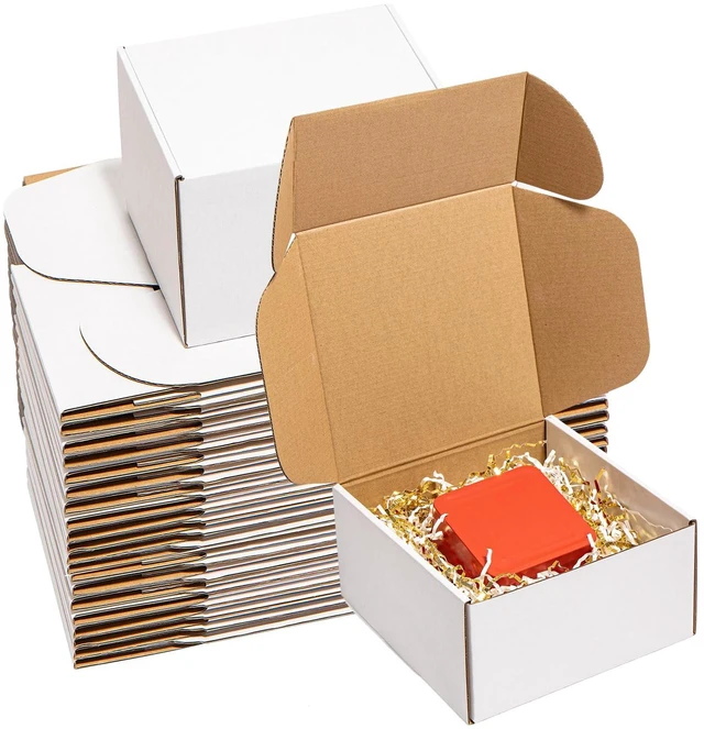 Main image of 8x8x4" Shipping Boxes 30 Pack White Corrugated Cardboard Mailing Box Literature Mailer Packaging Supplies Mailing Boxes for Small Business
