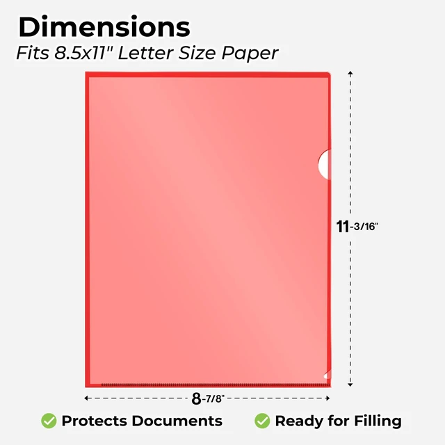 Alt view image 2 of 7 - Clear Document Folders 8.5x11, 60 Pack, Letter Size, Colorful Plastic File Sleeves, Document Protection, Filing, Storage & Organization, Durable Pocket Design