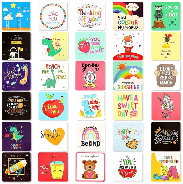 Alt view image 3 of 7 - 120 Pcs Kids Lunchbox Notes Back to School Gifts, 60 Style Motivational and Inspirational, Cute Boy's and Girl's Lunchbox, Kids Kindergarten Lunch Accessories, 3.5 x 3.5 Inch