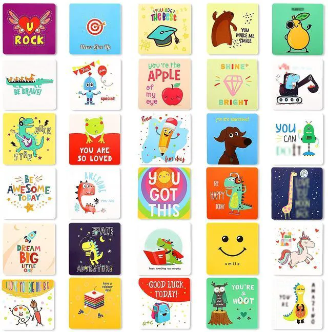 Alt view image 4 of 7 - 120 Pcs Kids Lunchbox Notes Back to School Gifts, 60 Style Motivational and Inspirational, Cute Boy's and Girl's Lunchbox, Kids Kindergarten Lunch Accessories, 3.5 x 3.5 Inch