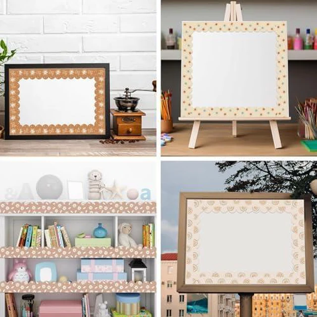 Alt view image 7 of 7 - 168ft Boho Bulletin Board Borders, Boho Classroom Decorations, Retro Floral Daisy Sun Rainbow Dot Trim Borders for Teacher School Supplies Classroom Door Wall Decor, 6 Styles