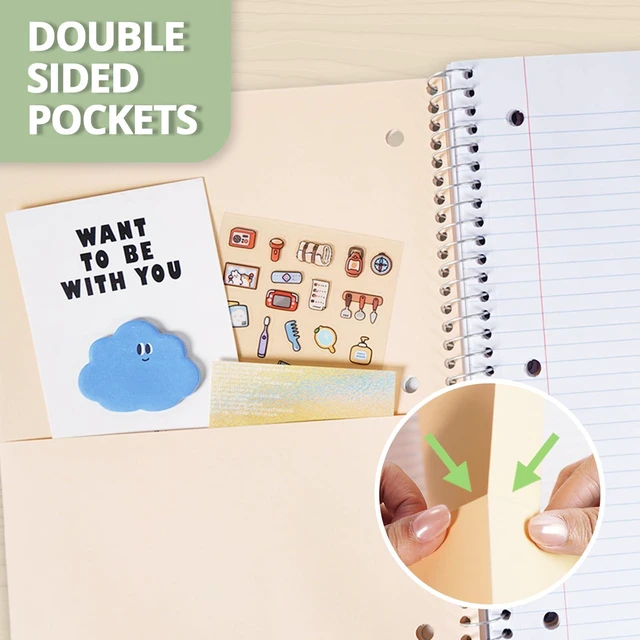 Alt view image 6 of 7 - 3 Subject Spiral Notebook College Ruled, 240 Pages 120 Sheets, 8 x 10.5 in, 3 Dividers, Double-Sided Pockets, School Notebook, Study, Homework, Students