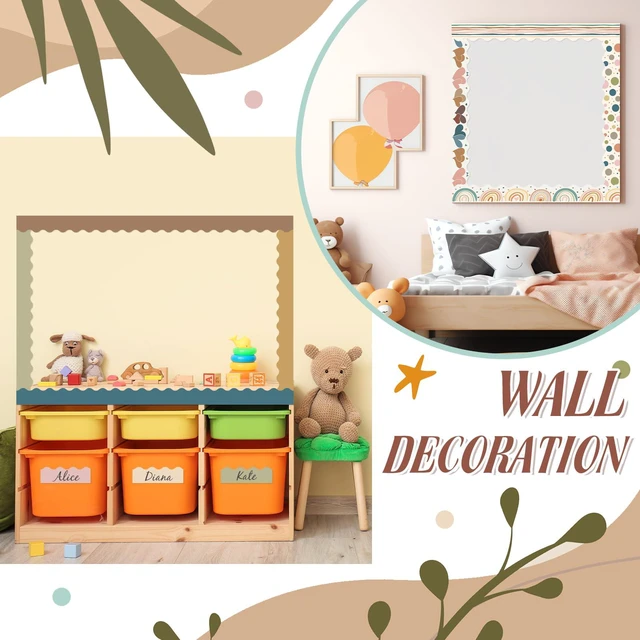 Alt view image 6 of 7 - 12 Rolls 394 ft Boho Bulletin Board Borders Classroom Trim Decor Decorative Scalloped Trim for Seasonal Displays, Holiday Boards, Teacher Supplies, Versatile Boho Aesthetic Borders Decor
