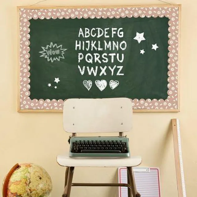 Alt view image 3 of 7 - 168ft Boho Bulletin Board Borders, Boho Classroom Decorations, Retro Floral Daisy Sun Rainbow Dot Trim Borders for Teacher School Supplies Classroom Door Wall Decor, 6 Styles
