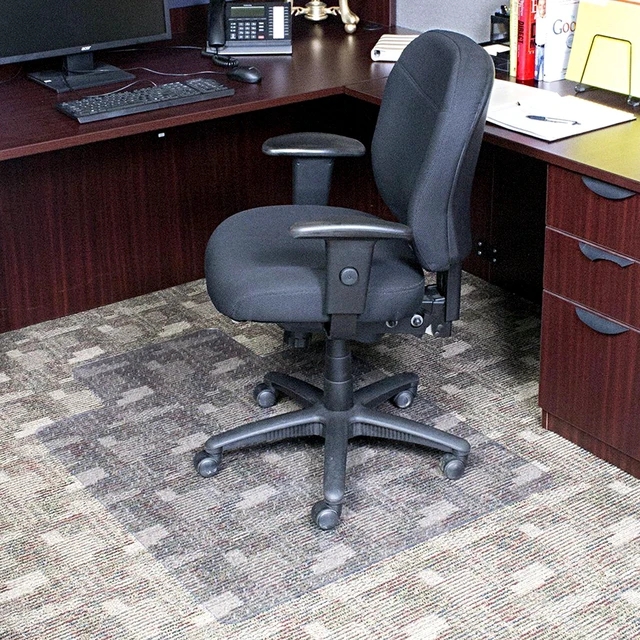 Alt view image 2 of 7 - Office Chair Mat for Low Pile Carpet with Lip, 36" x 48", Clear