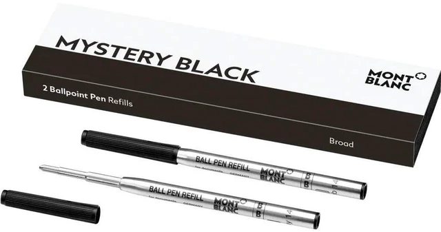 Main image of Ballpoint Pen Refills (B) Mystery Black 116191 Refill Cartridges with a Broad Tip for Ball Pens 2 x Black Ballpoint Refills