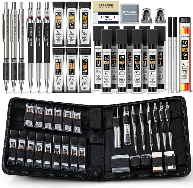 Main image of 30PCS Mechanical Pencil Set with Canvas Bag, 0.5, 0.7, 0.9 2mm Drawing Pencils with 464PCS Lead Refills (6B 4B 2B HB 2H 4H Color), Erasers, Sharpeners, Artist Pencil for Sketching Drafting