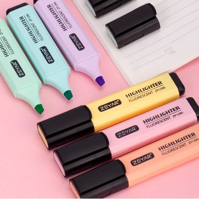 Alt view image 2 of 7 - Highlighter, Macaron Colors Chisel Tip Marker Pen, AP Certified, Assorted Colors, Water Based, Quick Dry(2 Sets Macaron)