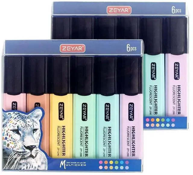 Alt view image 4 of 7 - Highlighter, Macaron Colors Chisel Tip Marker Pen, AP Certified, Assorted Colors, Water Based, Quick Dry(2 Sets Macaron)