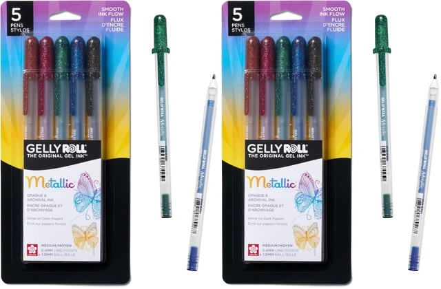 Main image of 57375 5-Piece Gelly Roll Blister Card Assorted Colors Dark Metallic Gel Ink Pen Set (Pack of 2)
