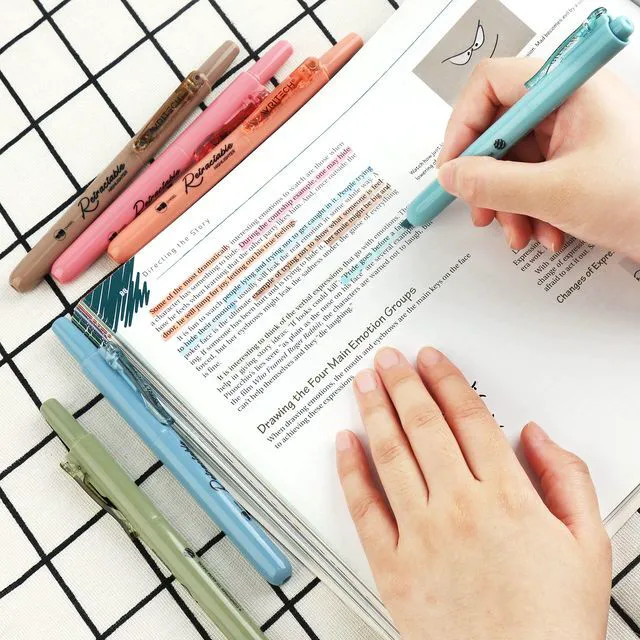 Alt view image 7 of 7 - Retractable Highlighters Chisel Tip: Assorted Colors 24ct Set Multi Color Ink Mild Vintage Neon Pastel Big Pack No Bleed & Smear for Highlighting Journaling Drawing Coloring Note-taking