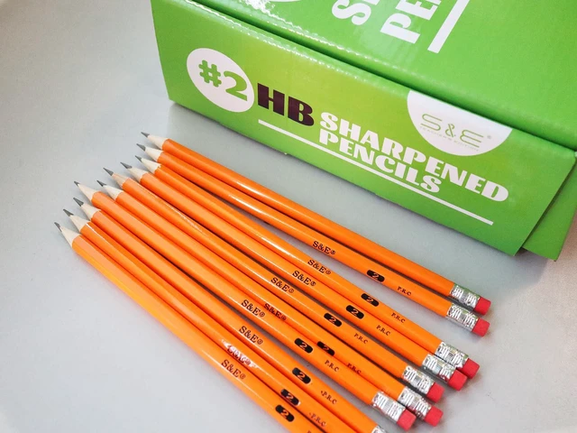 Alt view image 3 of 7 - #2 Pencils, 200 Pack Pre-sharpened, HB Lead Bulk Box, With Erasers, Ideal for Standardized Tests, Classroom & Home, No. 2 Pencil Back to School