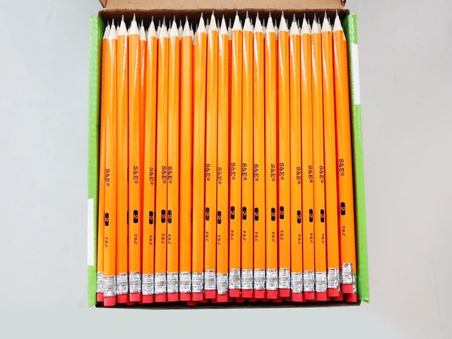Alt view image 4 of 7 - #2 Pencils, 200 Pack Pre-sharpened, HB Lead Bulk Box, With Erasers, Ideal for Standardized Tests, Classroom & Home, No. 2 Pencil Back to School