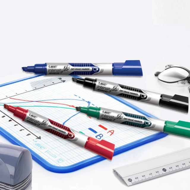 Alt view image 3 of 7 - Intensity Advanced Colorful Dry Erase Markers, Chisel Tip, 24-Count Ideal for Teachers and Office Use | Smooth Flowing Liquid Ink | Easy Erase for Quick Cleanup | Non-Toxic, ACMI-Approved