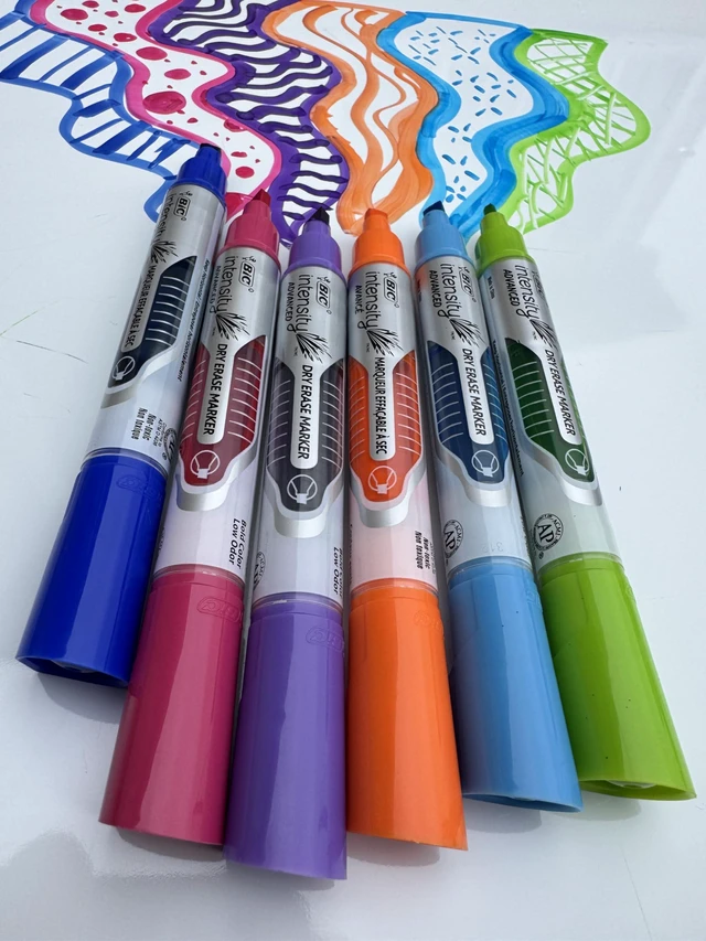 Alt view image 7 of 7 - Intensity Advanced Colorful Dry Erase Markers, Chisel Tip, 24-Count Ideal for Teachers and Office Use | Smooth Flowing Liquid Ink | Easy Erase for Quick Cleanup | Non-Toxic, ACMI-Approved