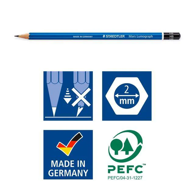 Alt view image 7 of 7 - Mars Lumograph Drawing Pencils: Set of 24 in Metal Case - Presharpened Graphite Art Pencils - Hardness Grades 12B-10H - For Drawing, Shading, Drafting & Illustrating - All Skill Levels