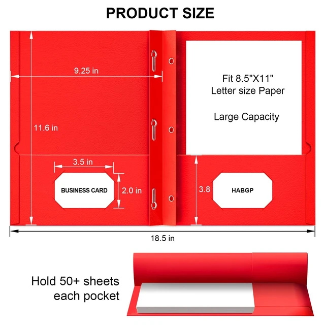 Alt view image 5 of 7 - 2 Pocket Folders with Prongs, 20 Pack Paper Folders with Pockets & 3 Prongs Assorted 5 Colors, Fit Letter Size Paper, for Organizing Files in School, Office, Business