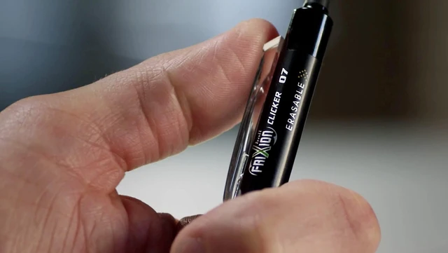 Alt view image 5 of 7 - FriXion Clicker Erasable Pens, 0.7mm Fine Point, Black Ink Refillable & Retractable Gel Ink Pens Ideal for School & Office Writing, Pack of 3 Black & 3 Blue Ink Pens with 4 Refills