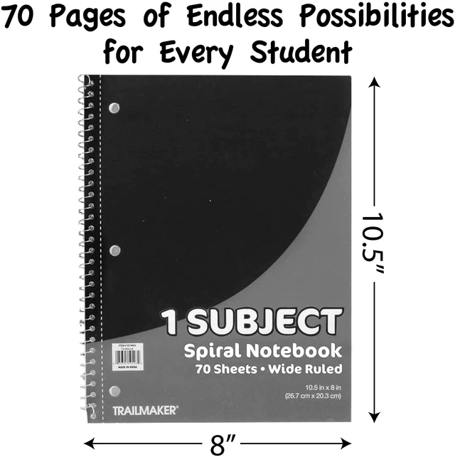 Alt view image 5 of 7 - Bulk Notebooks (50 Pack), One Subject Notebooks Wide Ruled, 140 Pages (70 Sheets),Spiral Bulk Notebooks for Kids, School Supplies, Journaling, Note Taking, Students, and Work