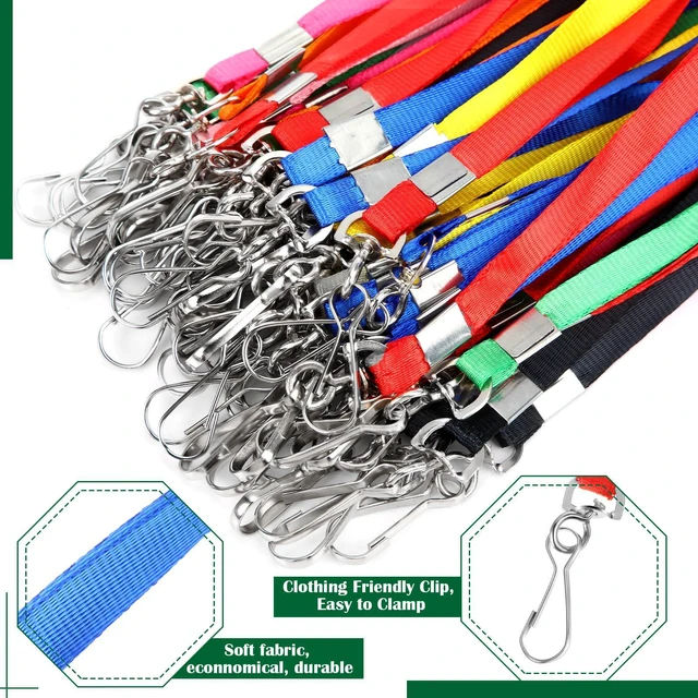 Alt view image 3 of 6 - 300 Sets Name Tag Lanyards Bulk, Plastic Badge Holders, Multicolor Clear Plastic Horizontal Lanyard,Cruise Necklace,with ID Badge Holder,for Business School Events Conferences
