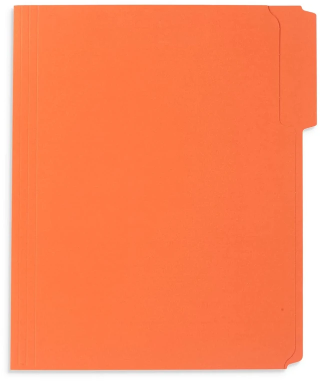 Alt view image 3 of 6 - 50 Orange Fastener File Folders, Letter, 2 Prong Durable 11pt Orange Paper, Letter Size, 1/3 Cut Reinforced Tabs, Bonded 2 Prong Fasteners, Medical and Office Files