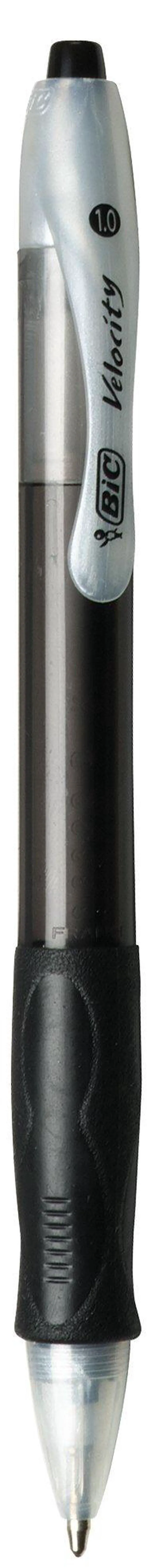 Alt view image 2 of 5 - Velocity Retractable Ballpoint Pens, Medium Point (1.0 mm), Black Ink Pens, 12-Count Pack, With Comfortable Grip