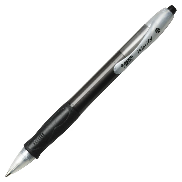 Alt view image 4 of 5 - Velocity Retractable Ballpoint Pens, Medium Point (1.0 mm), Black Ink Pens, 12-Count Pack, With Comfortable Grip