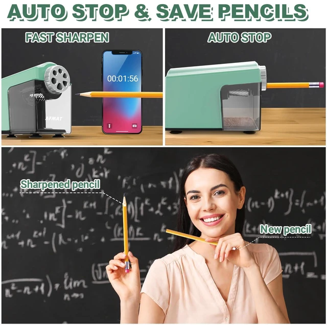 Alt view image 3 of 6 - Electric Pencil Sharpener for 6-11mm Pencils, 6 Holes, Heavy Duty Pencil Sharpener for Classroom, Auto Stop Pencil Sharpeners Plug in, 10,000+ Sharpenings, Save Colored Pencils, PSX4