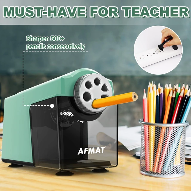 Alt view image 5 of 6 - Electric Pencil Sharpener for 6-11mm Pencils, 6 Holes, Heavy Duty Pencil Sharpener for Classroom, Auto Stop Pencil Sharpeners Plug in, 10,000+ Sharpenings, Save Colored Pencils, PSX4