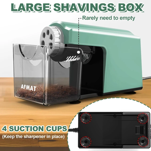 Alt view image 6 of 6 - Electric Pencil Sharpener for 6-11mm Pencils, 6 Holes, Heavy Duty Pencil Sharpener for Classroom, Auto Stop Pencil Sharpeners Plug in, 10,000+ Sharpenings, Save Colored Pencils, PSX4