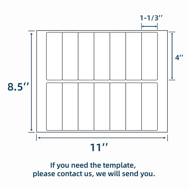 Alt view image 2 of 6 - 100 Sheets 1400 Labels 4" x1-1/3 14 Up Mailing Address Labels Stickers for Laser & Inkjet Printers, 4" x 1.33" 14 Per Page Strong Adhesive Internet Mailing Shipping Label (1-1/3x4-100P)