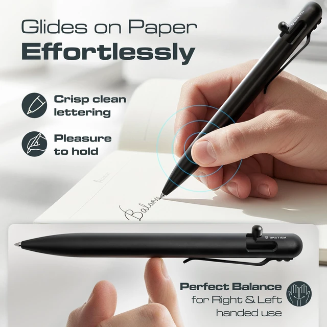 Alt view image 3 of 6 - Bolt Action Pen, Stainless Steel Black, Premium Metal Writing Pen