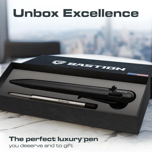 Alt view image 5 of 6 - Bolt Action Pen, Stainless Steel Black, Premium Metal Writing Pen