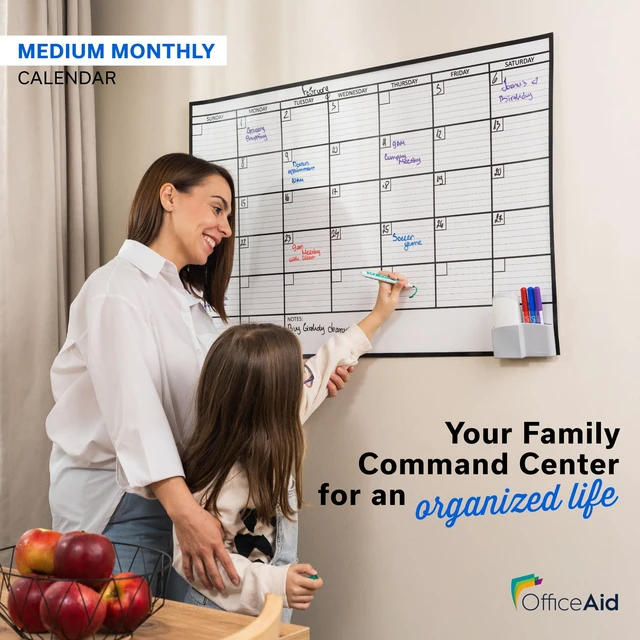 Alt view image 6 of 7 - Large Dry Erase Calendar for Wall 24x36, Giant Family Office Big Reusable, Monthly Planner Erasable Month, Rolled Whiteboard White Board, 36x24 Calendar Dry Erase for Undated Wall Large Classroom