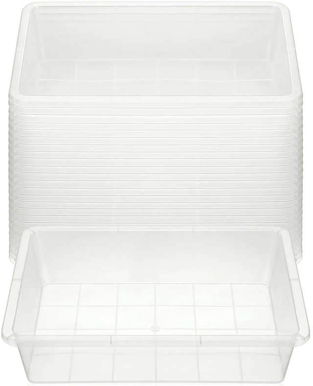 Main image of 48 Pcs Classroom Paper Tray, Stackable Letter Size Bin, Clear Stackable Plastic Trays, Letter Size, for Turn-in Papers, Teacher Desks, Classroom Files and Office Supplies