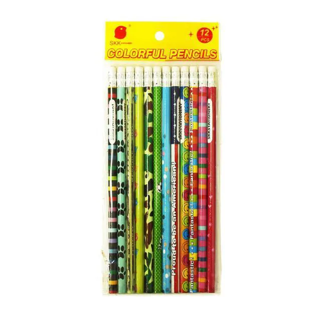 Alt view image 2 of 5 - 288pcs Assorted Colorful Pencils with Eraser Wooden Pencil, Novelty Awards & Incentives,No.2 HB, Back to school