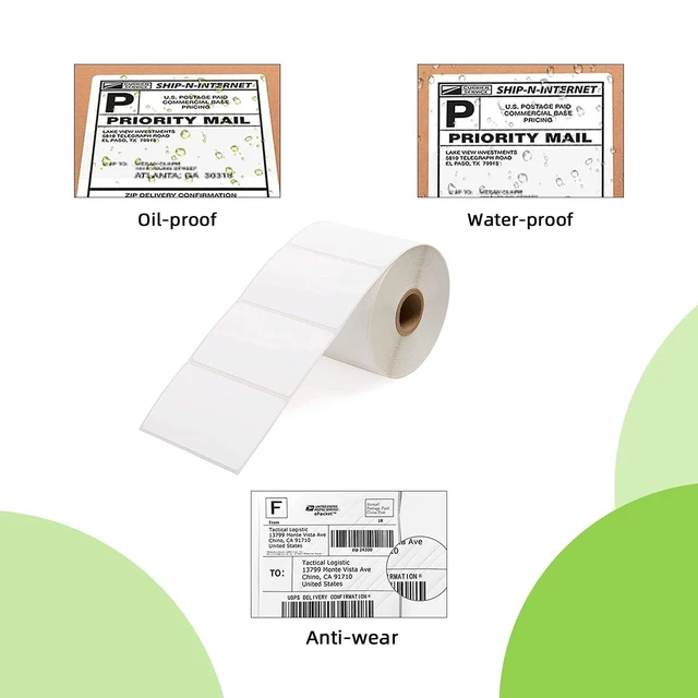 Alt view image 5 of 7 - Compatible 3" x 2" Direct Thermal Labels Replacement for Barcodes Postage Address Shipping Compatible with Rollo & Zebra Desktop Printers Adhesive & Perforated (12 Rolls, 700 Labels/Roll)