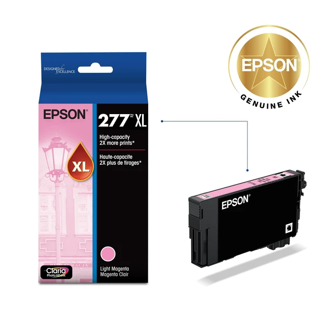 Alt view image 2 of 6 - 277 Claria Photo HD Ink High Capacity Light Magenta Cartridge (T277XL620-S) Works with Expression Photo XP-850, XP-860, XP-950, XP-960, XP-970 (Pack of 2)