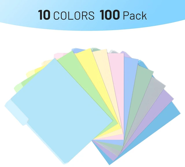 Alt view image 5 of 7 - Colored File Folders,100 Pack Manila Folders, Letter Size 8.5" x 11", 1/3-Cut Tabs, Morandi 10 Colors, for Office, School & Business Organization