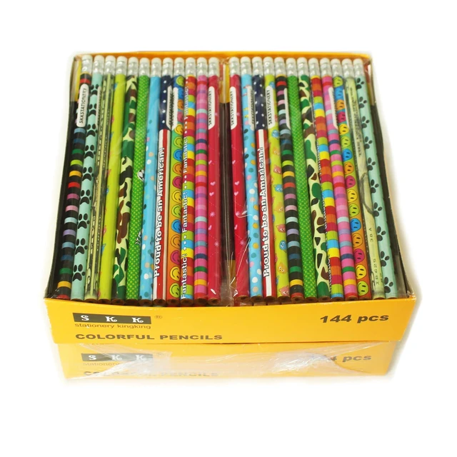 Alt view image 3 of 5 - 288pcs Assorted Colorful Pencils with Eraser Wooden Pencil, Novelty Awards & Incentives,No.2 HB, Back to school