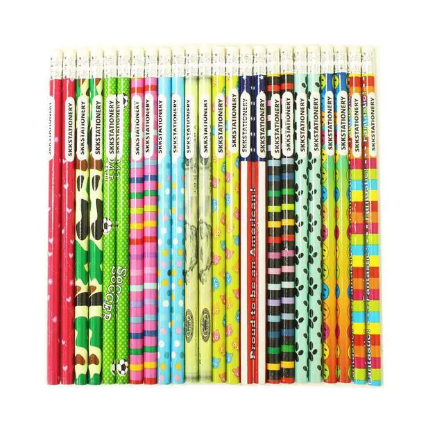 Alt view image 4 of 5 - 288pcs Assorted Colorful Pencils with Eraser Wooden Pencil, Novelty Awards & Incentives,No.2 HB, Back to school
