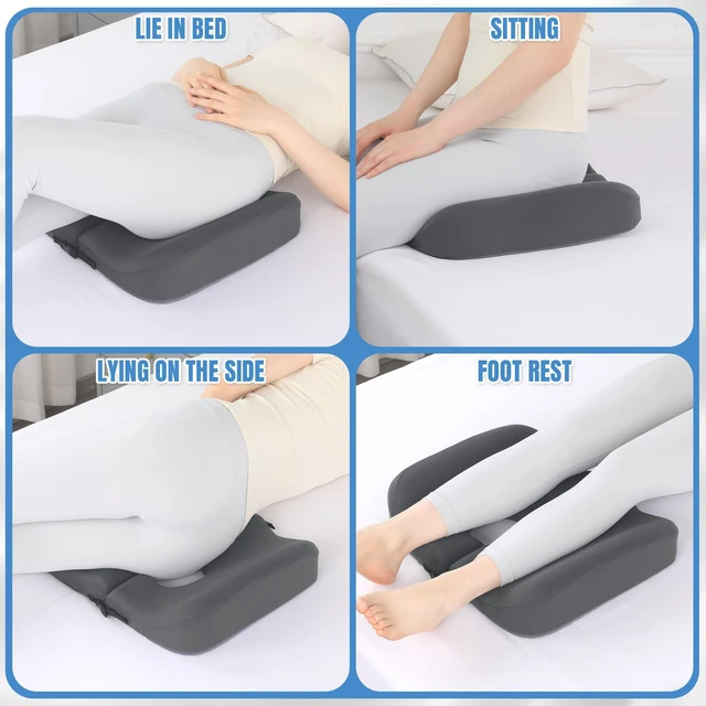 Alt view image 2 of 7 - Memory Foam Bed Sore Cushions for Butt,Bedsore Pressure Relief Pillow for Sleeping and Sitting,Cushion for Bed Sores on Buttocks, T Shaped Opening Tailbone Pillow, Patent Pending(Dark Grey)