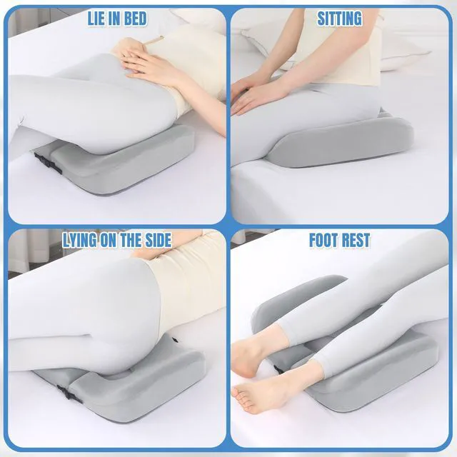 Alt view image 2 of 7 - Memory Foam Bed Sore Cushions for Butt, Bedsore Pressure Relief Pillow for Sleeping and Sitting, Cushion for Bed Sores on Buttocks, T Shaped Opening Tailbone Pillow, Patent Pending, Light Grey