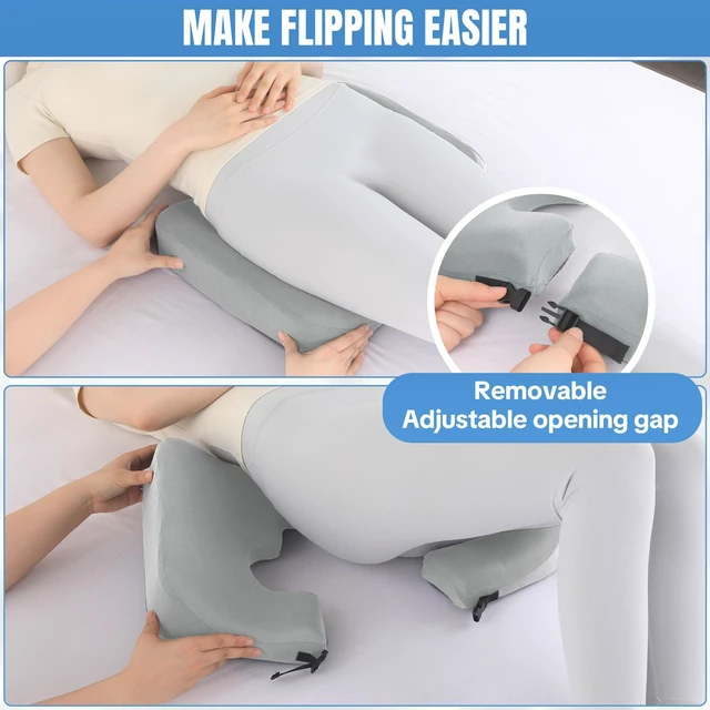 Alt view image 3 of 7 - Memory Foam Bed Sore Cushions for Butt, Bedsore Pressure Relief Pillow for Sleeping and Sitting, Cushion for Bed Sores on Buttocks, T Shaped Opening Tailbone Pillow, Patent Pending, Light Grey