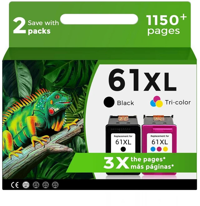 Main image of 61XL Ink Cartridge Compatible for HP Ink 61 XL Black Color Combo 5530 4500 Replacement for HP61 HP61XL for 2620 4630 2540 4502 3050 1510 4632 4501 2542 2514 3510 4635 3050a 5535 1000 1010 Printer 2PK